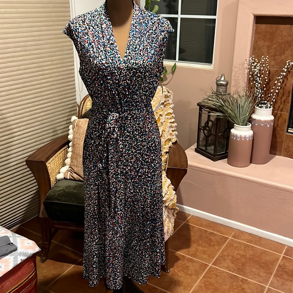 NWT London Times Capri Jumpsuit multi polka dots size 10